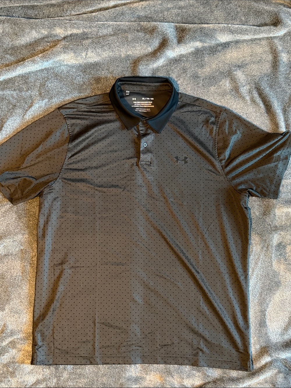 Under Armour Black Perforated Short-Sleeve Polo